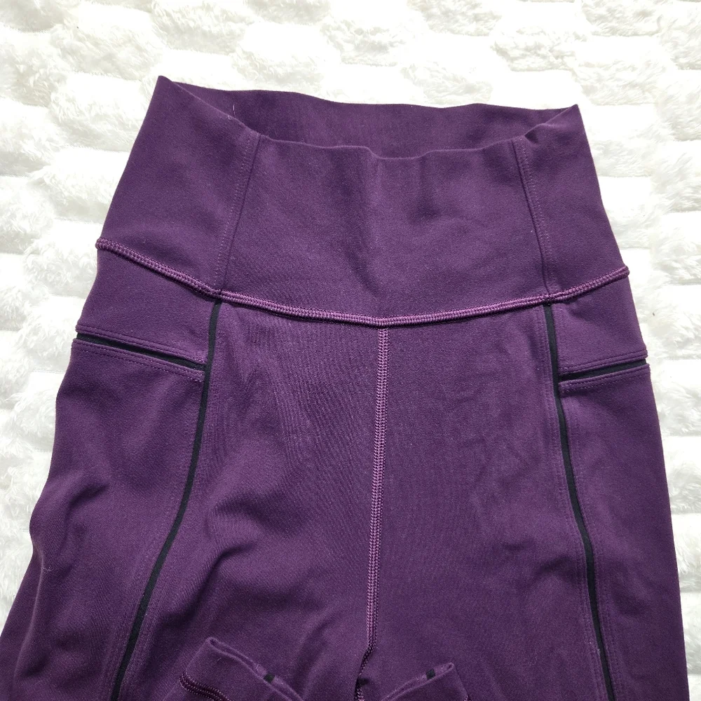 Lululemon Simply Bare Tight Darkest Magenta Sz 4 Nulu High Rise Yoga Full Length - Picture 3 of 6